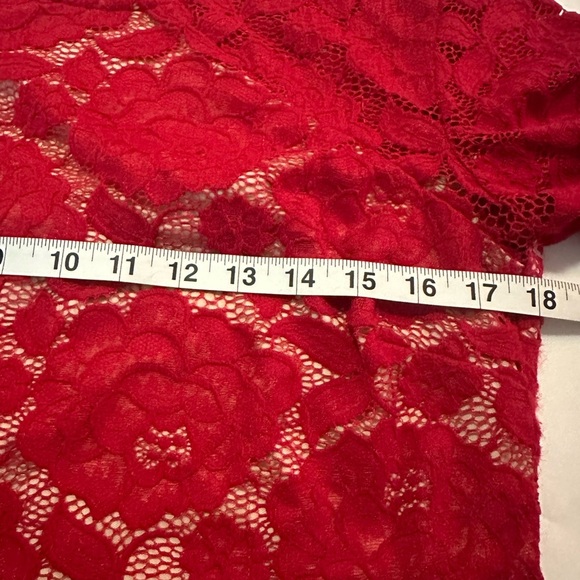 Brand: Rebecca B. Red lace dress, stretch size: 12 - Picture 8 of 11